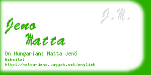 jeno matta business card